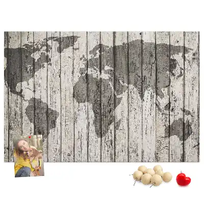 Tableau d’affichage en liège Carte du Monde Planches