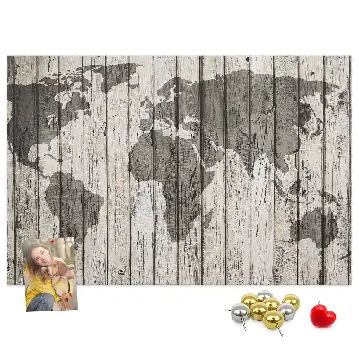 Tableau d’affichage en liège Carte du Monde Planches