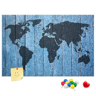 Tableau de liège Carte rustique du globe