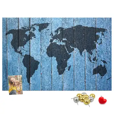 Tableau de liège Carte rustique du globe