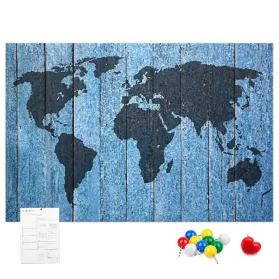 Tableau de liège Carte rustique du globe