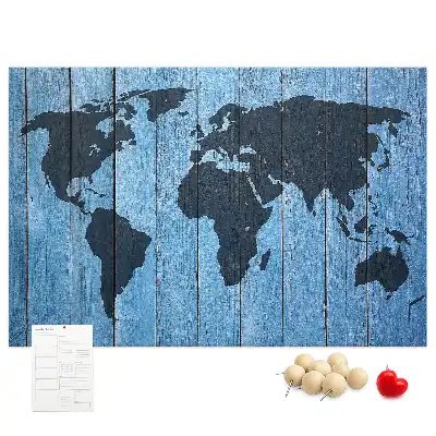 Tableau de liège Carte rustique du globe