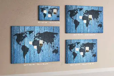 Tableau de liège Carte rustique du globe