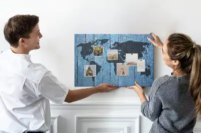 Tableau de liège Carte rustique du globe