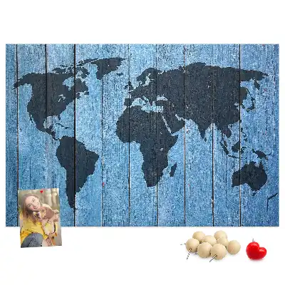 Tableau de liège Carte rustique du globe