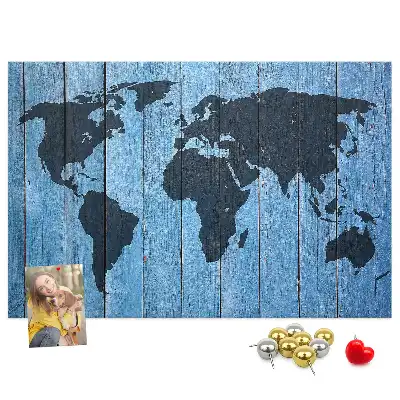 Tableau de liège Carte rustique du globe