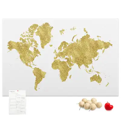 Tableau d’affichage en liège Carte dorée du monde