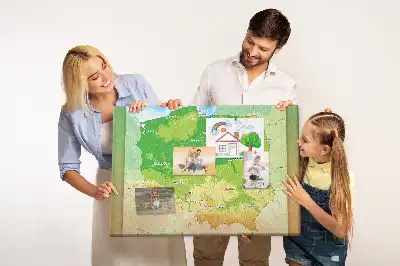 Tableau en liège déco Carte physique de la Pologne