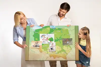 Tableau en liège déco Carte physique de la Pologne