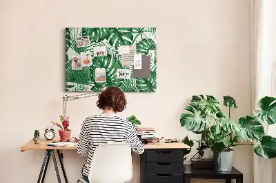 Tableau de liège Feuilles de monstera