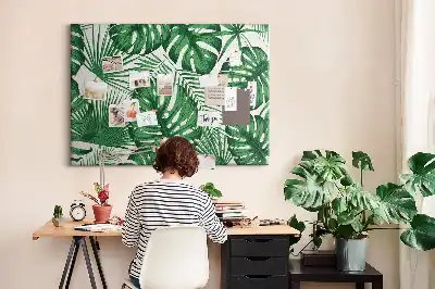 Tableau de liège Feuilles de monstera