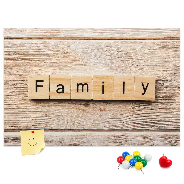 Tableau d’affichage en liège Motif décoratif familial