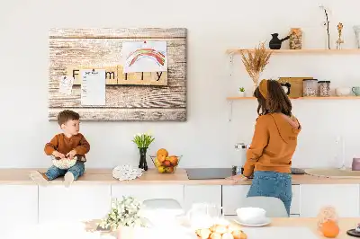 Tableau d’affichage en liège Motif décoratif familial