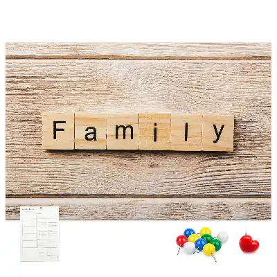 Tableau d’affichage en liège Motif décoratif familial