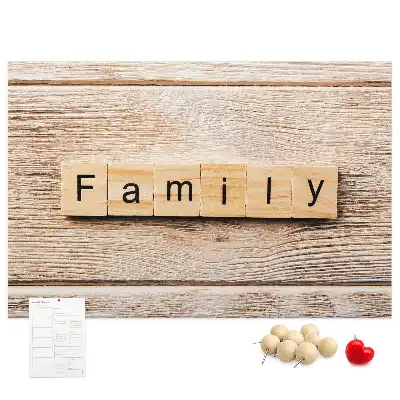 Tableau d’affichage en liège Motif décoratif familial
