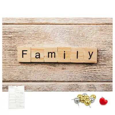 Tableau d’affichage en liège Motif décoratif familial