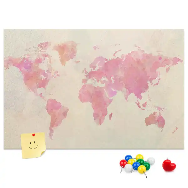 Tableau d’affichage en liège Carte picturale pastel taches