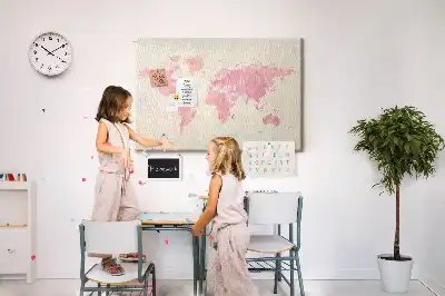 Tableau d’affichage en liège Carte picturale pastel taches