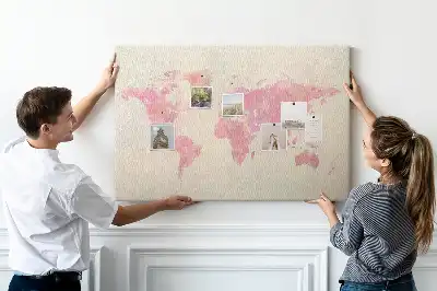 Tableau d’affichage en liège Carte picturale pastel taches