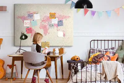 Tableau d’affichage en liège Carte picturale pastel taches