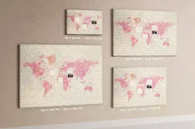 Tableau d’affichage en liège Carte picturale pastel taches
