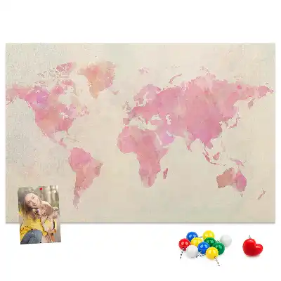 Tableau d’affichage en liège Carte picturale pastel taches