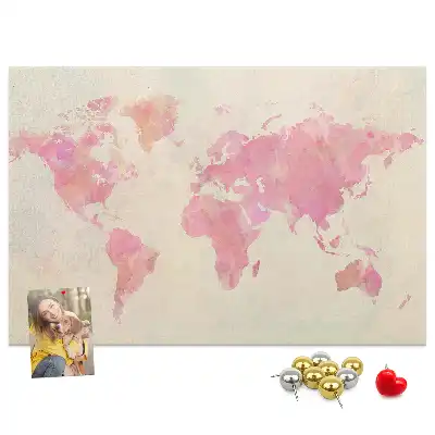 Tableau d’affichage en liège Carte picturale pastel taches