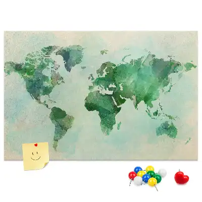 Tableau en liège déco Continents flous taches d'eau