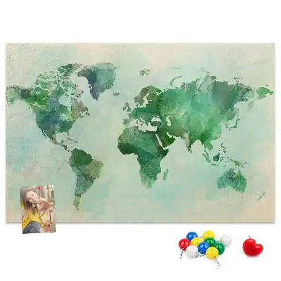 Tableau en liège déco Continents flous taches d'eau