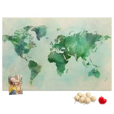 Tableau en liège déco Continents flous taches d'eau