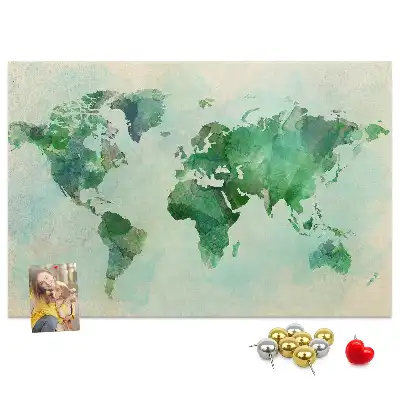 Tableau en liège déco Continents flous taches d'eau