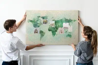 Tableau en liège déco Continents flous taches d'eau