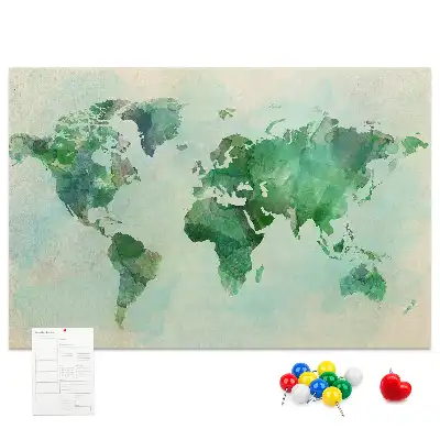 Tableau en liège déco Continents flous taches d'eau