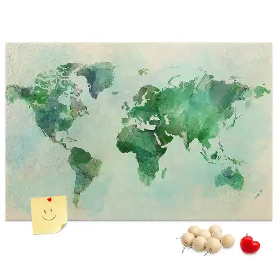 Tableau en liège déco Continents flous taches d'eau