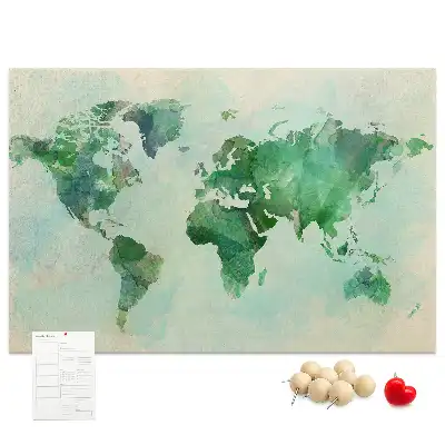 Tableau en liège déco Continents flous taches d'eau