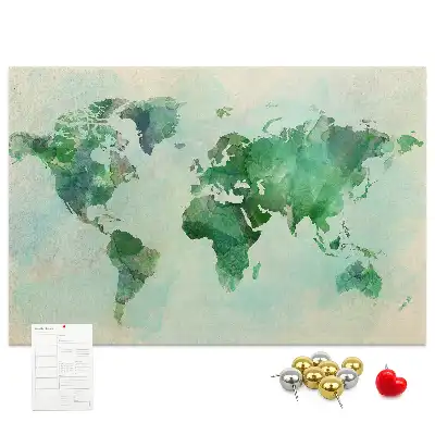 Tableau en liège déco Continents flous taches d'eau