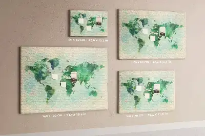 Tableau en liège déco Continents flous taches d'eau