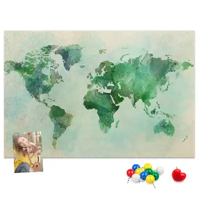 Tableau en liège déco Continents flous taches d'eau