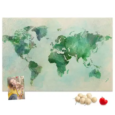 Tableau en liège déco Continents flous taches d'eau