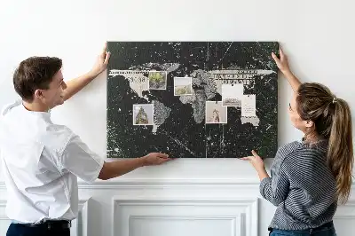 Tableau de liège Carte du monde dollar