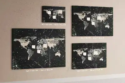 Tableau de liège Carte du monde dollar