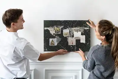 Tableau de liège Carte du monde dollar