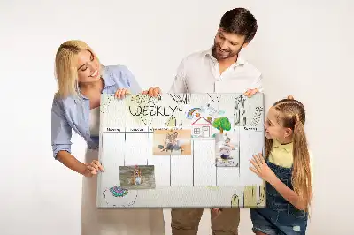 Tableau en liège déco Succulentes planificateur de sept jours
