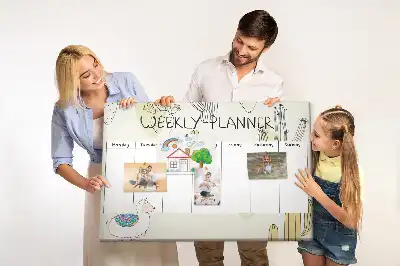 Tableau en liège déco Succulentes planificateur de sept jours