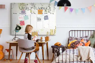 Tableau en liège déco Succulentes planificateur de sept jours