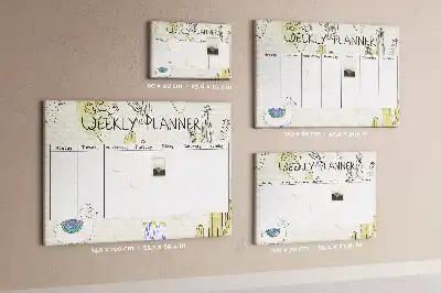 Tableau en liège déco Succulentes planificateur de sept jours