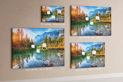 Tableau en liège déco Rivière montagnes paysage