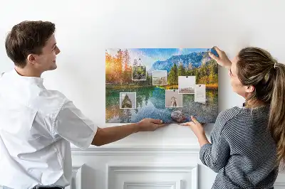 Tableau en liège déco Rivière montagnes paysage
