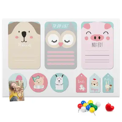 Tableau de liège Animaux heureux