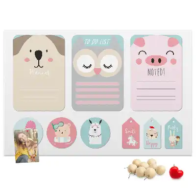 Tableau de liège Animaux heureux